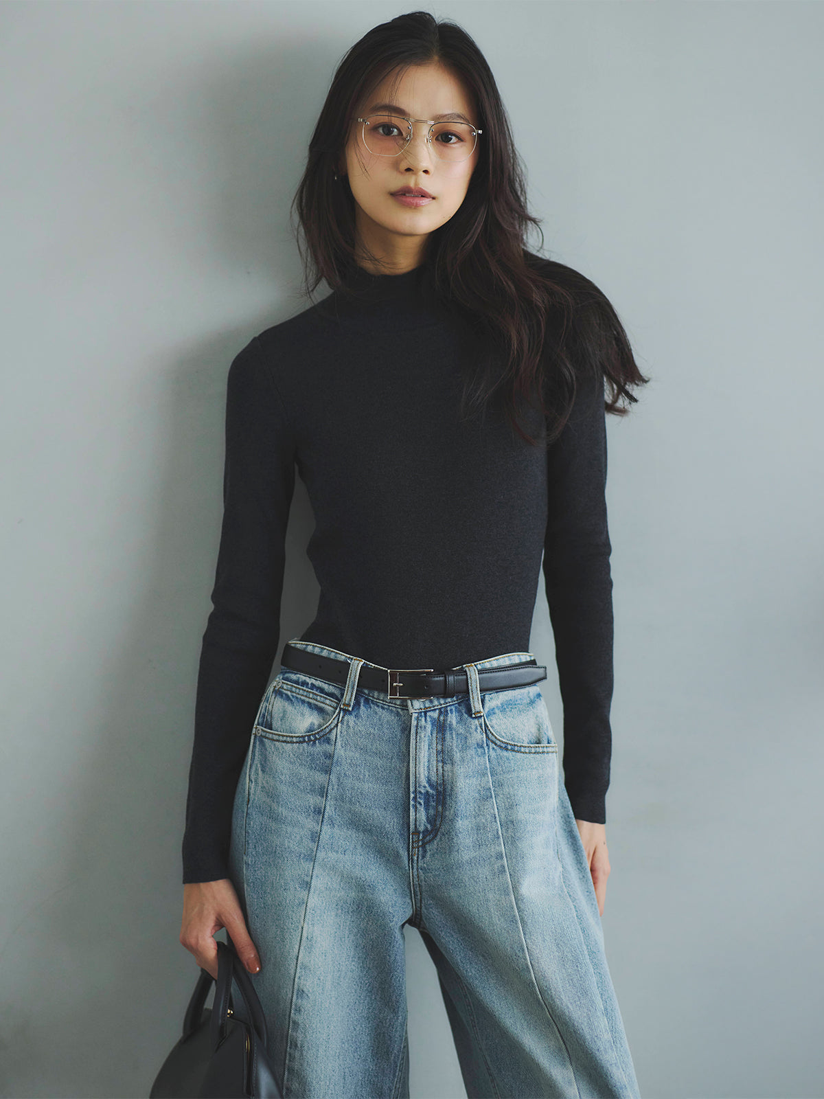 バックオープンニットボディスーツ