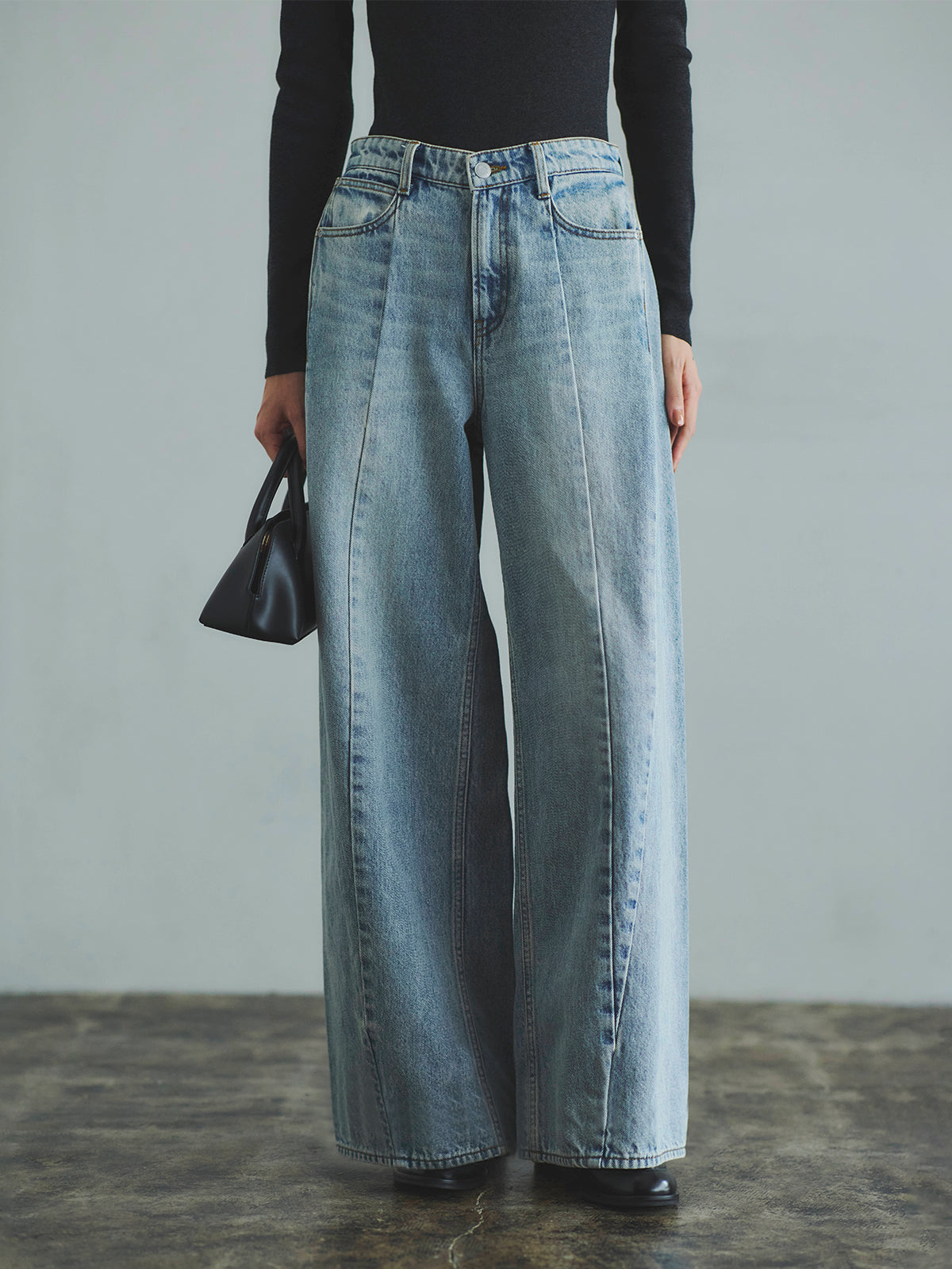 サイドタックカジュアルワイドデニム