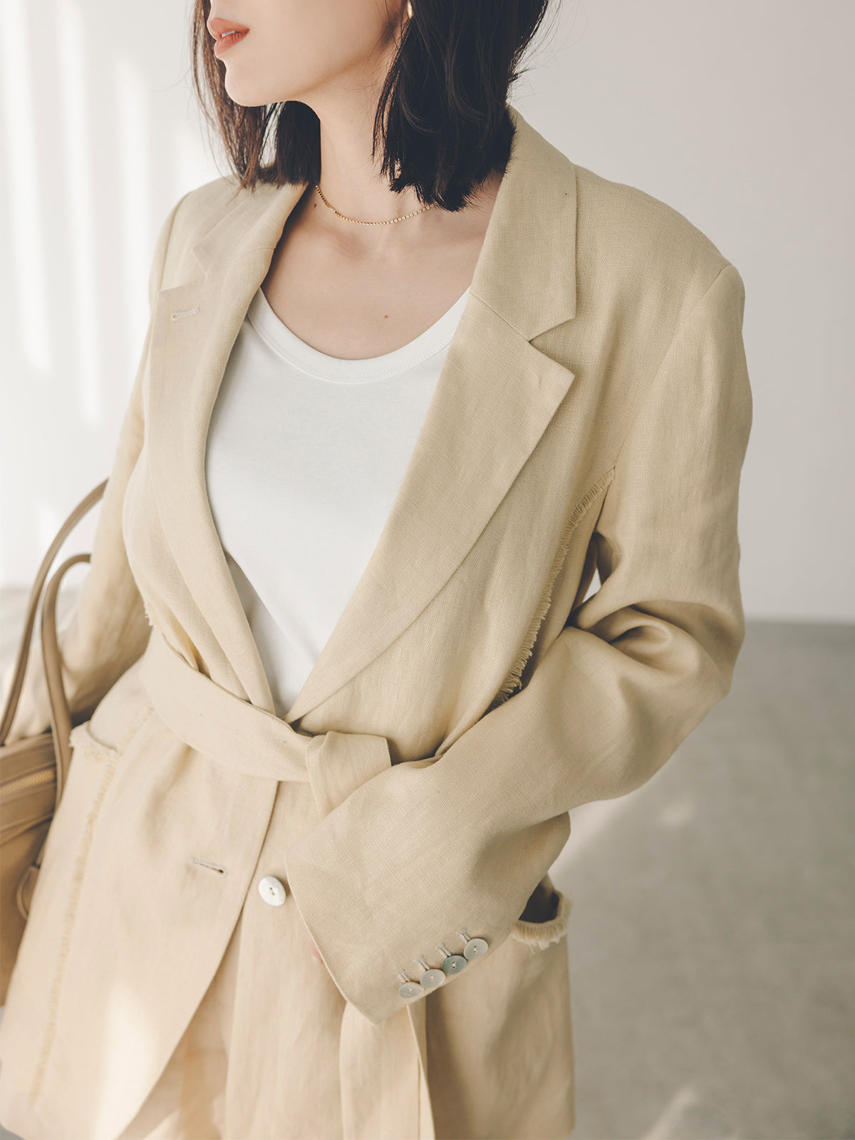 シルクタッチコットンUネックT