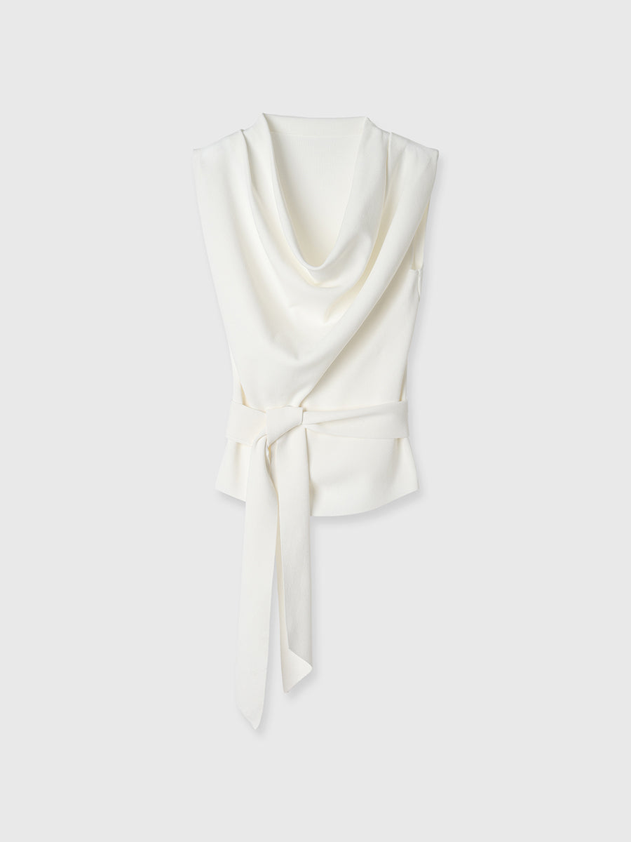 ドレープネックニットトップス