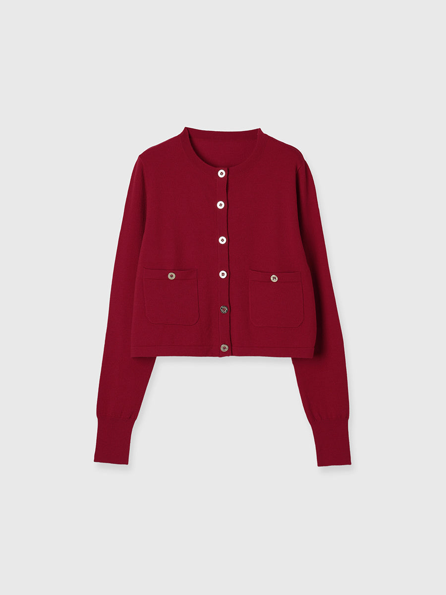 ベーシックウールニットカーディガン