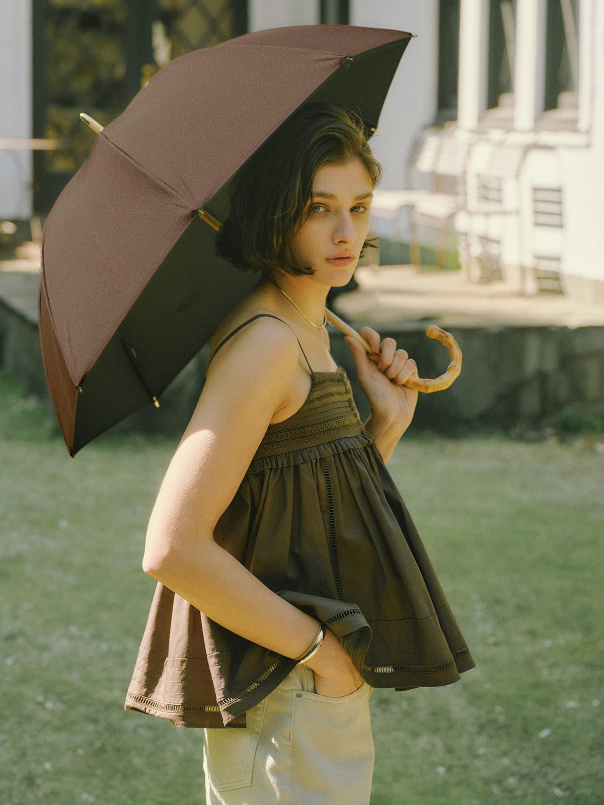 ピンタックレースボリュームキャミソール