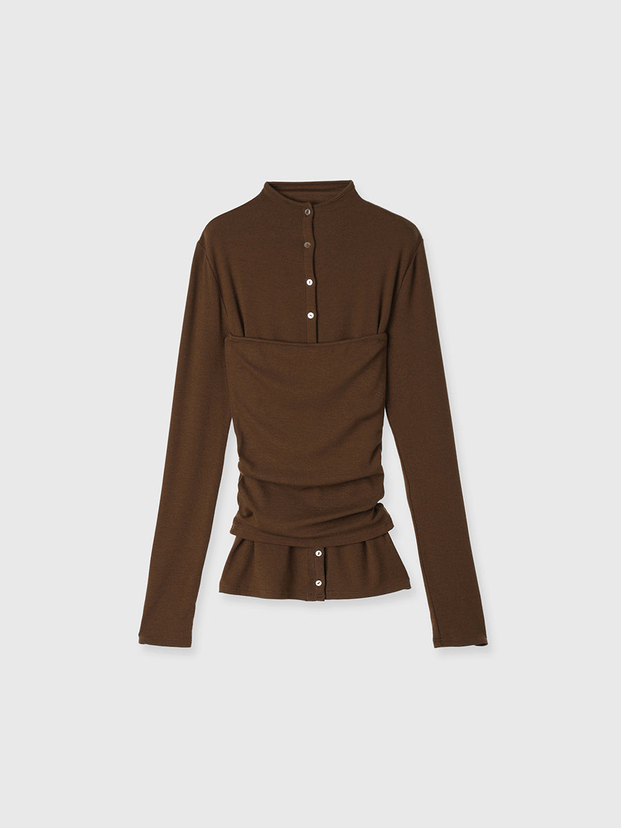 テンセルウールレイヤーカットトップス