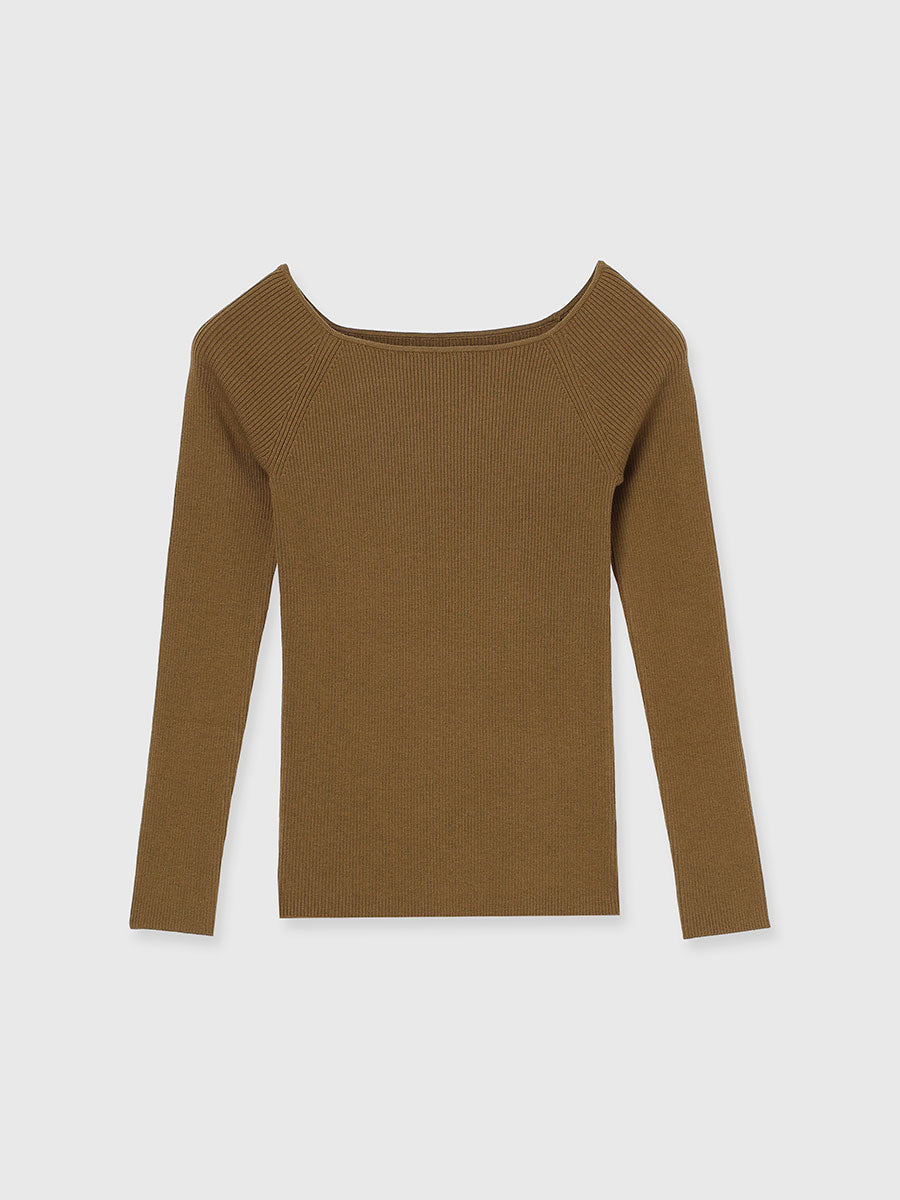 シルクカシミアブレンドボートネックニット