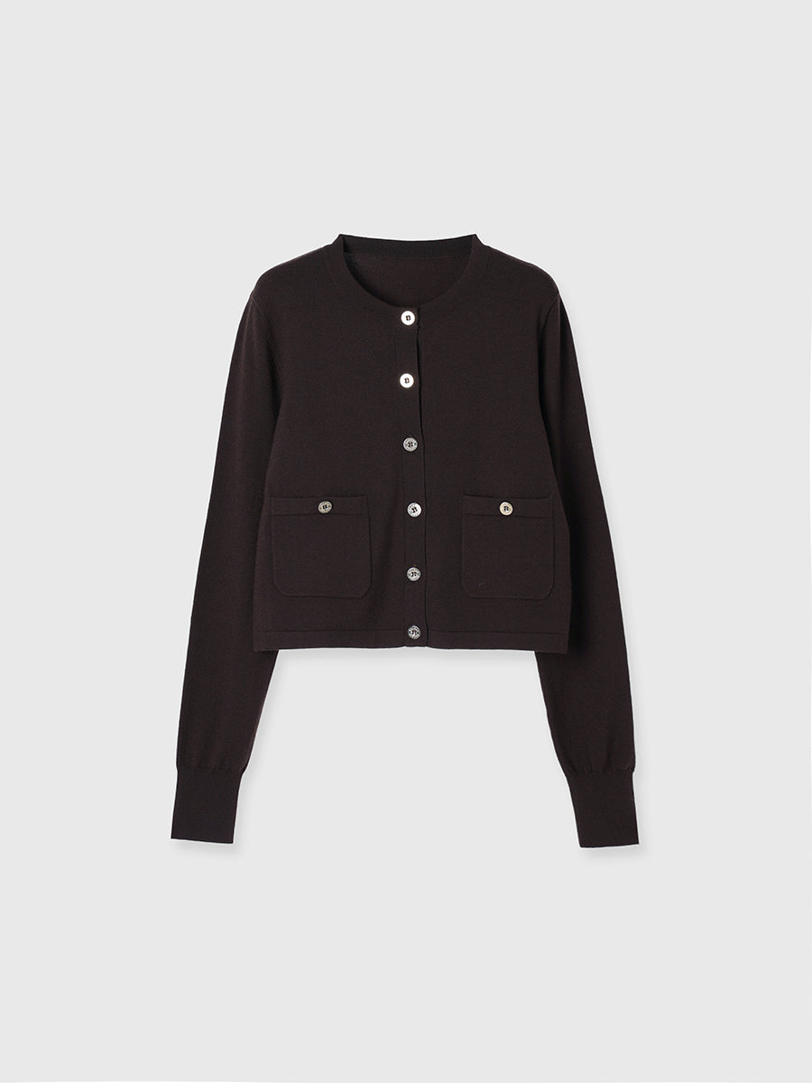 ベーシックウールニットカーディガン