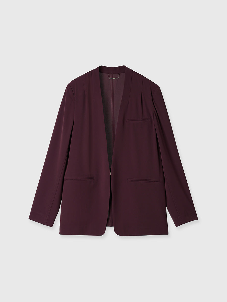 ライトダブルサテンノーカラージャケット