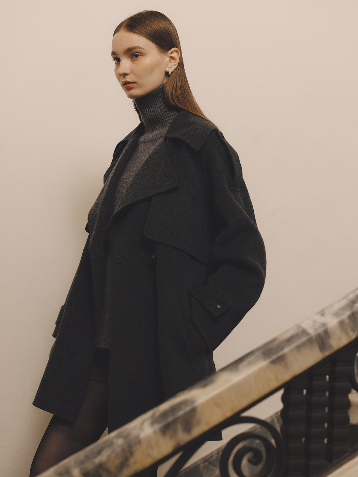 リバーウールミドルトレンチコート