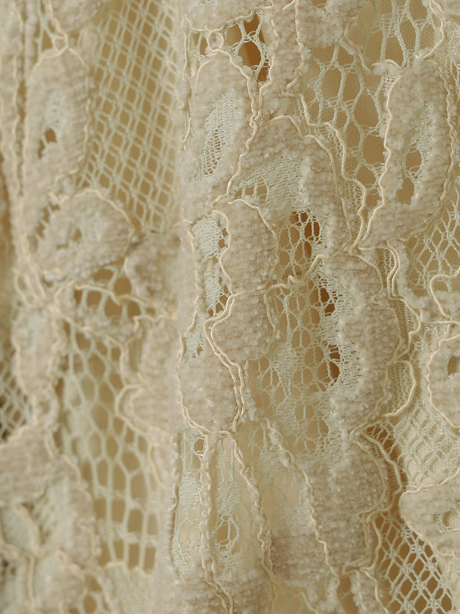 ベロアレースナロースカート