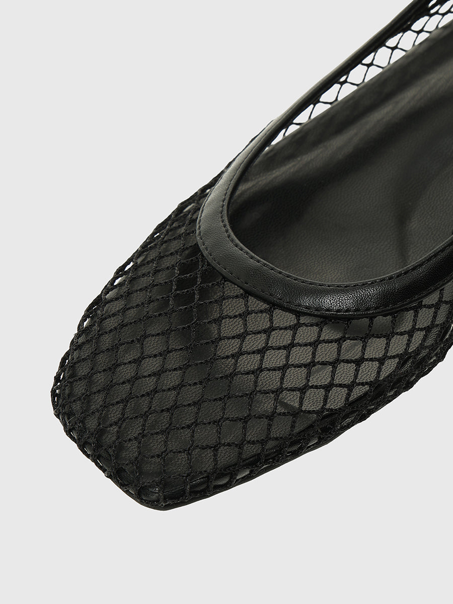 メッシュフラットパンプス