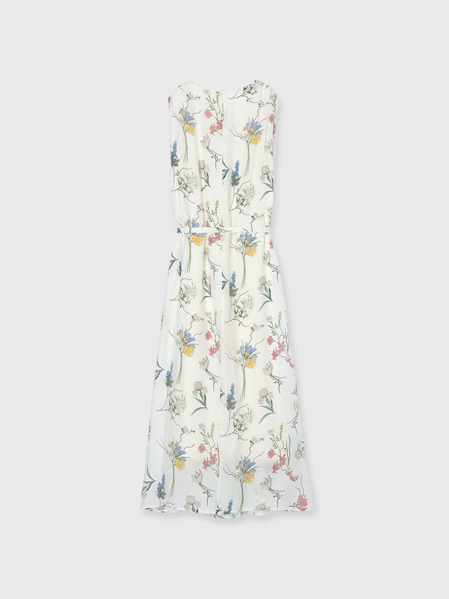 フローラルモチーフプリントワンピース