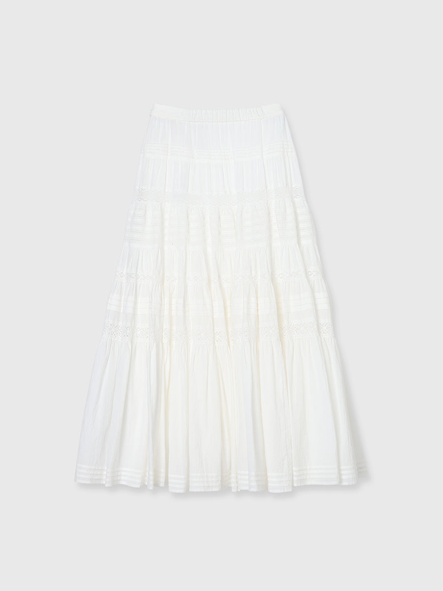 レースパネルティアードスカート