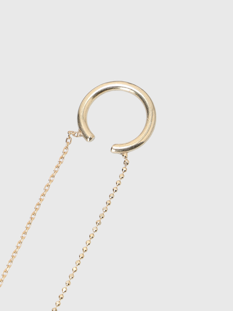 SLV925 Long Chain Ear Cuff