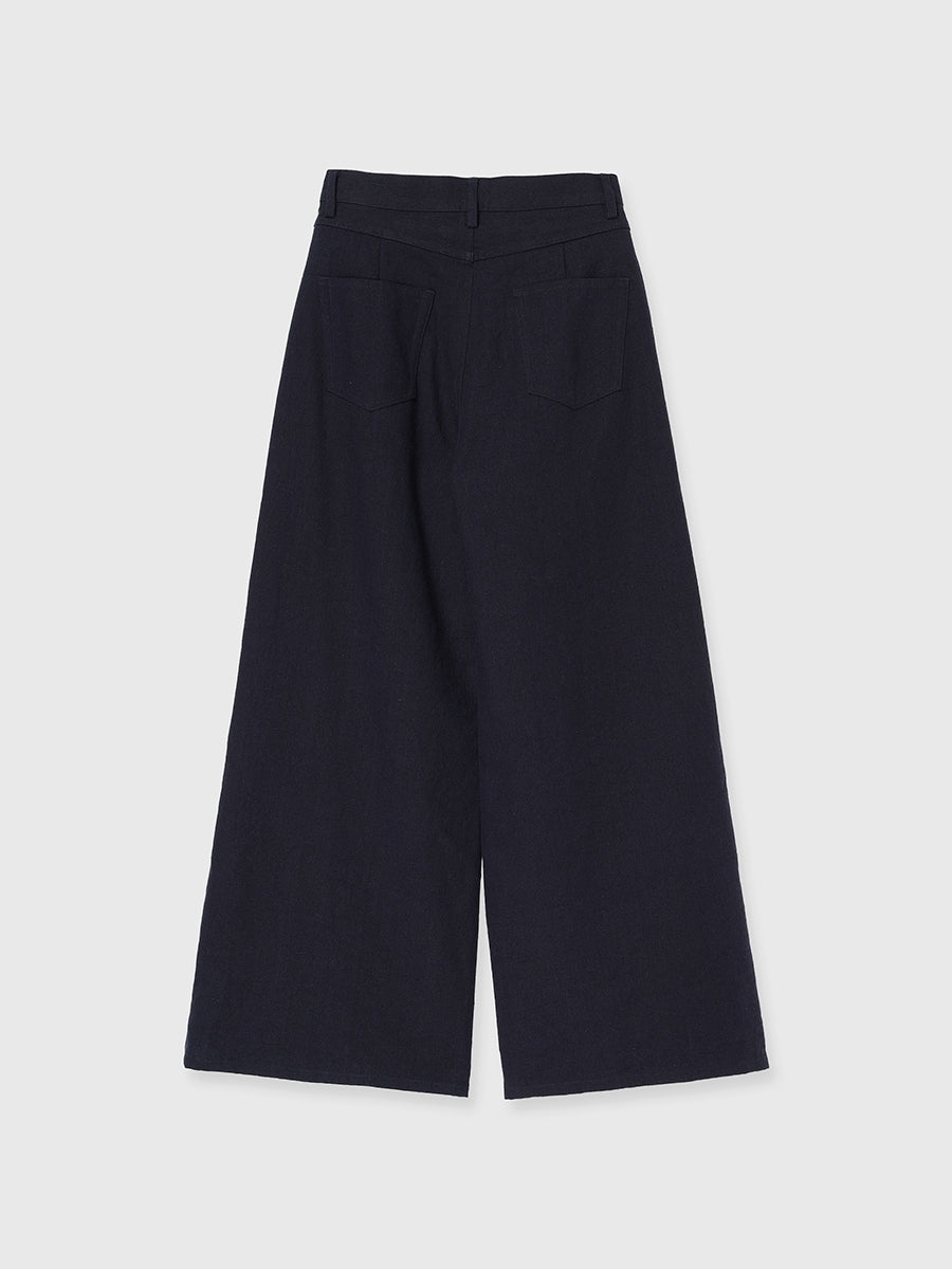 ハイウエストリネンワイドパンツ