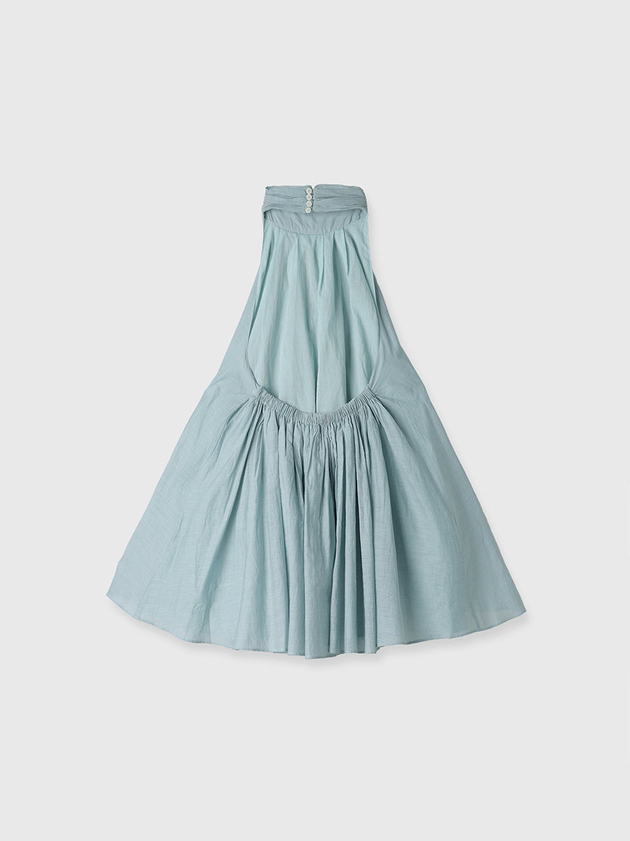 Indiaシルクブレンドバックオープンブラウス