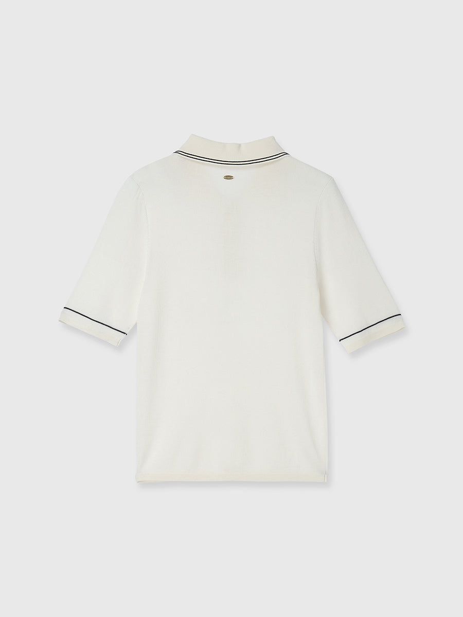 テンセルポロニットトップス