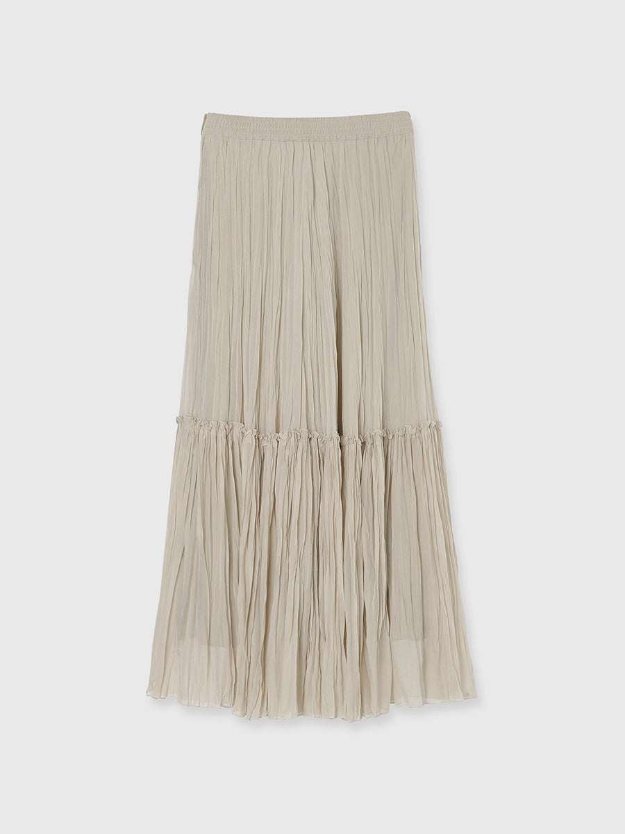 轻盈皱褶褶皱裙