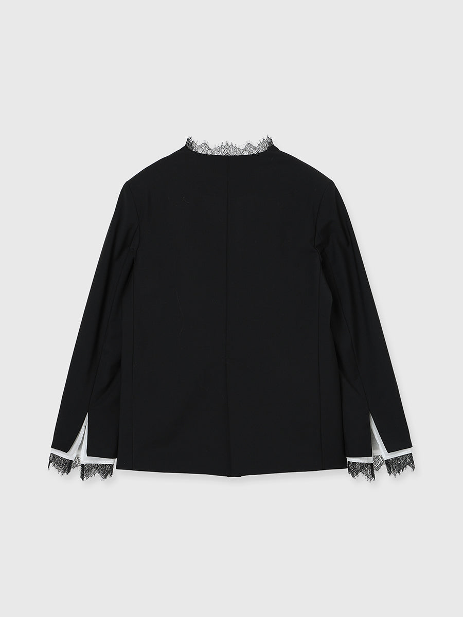 レーストリムノーカラージャケット