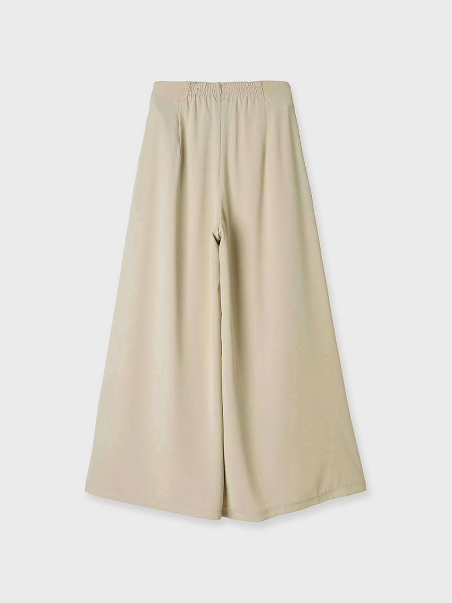ライトダブルサテンハイウエストパンツ