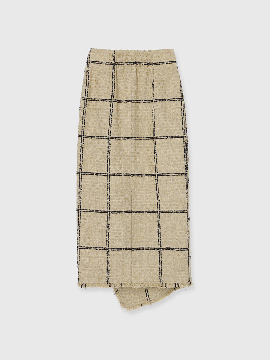 ツイードラップスカート