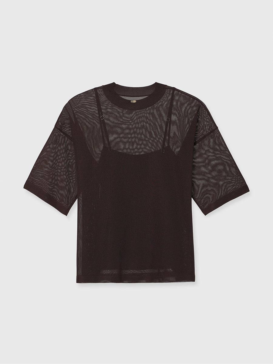 シアーニットTシャツ