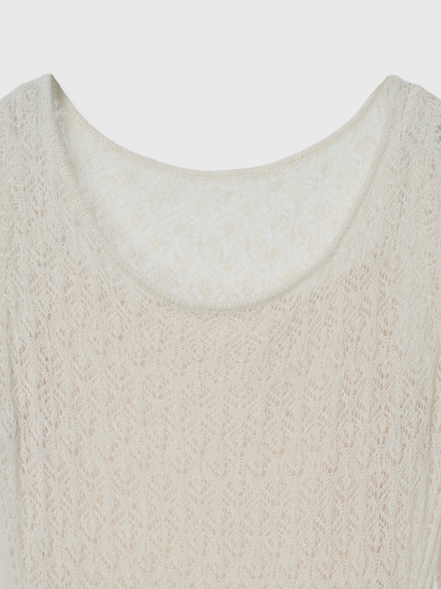 レースワークニットワンピース