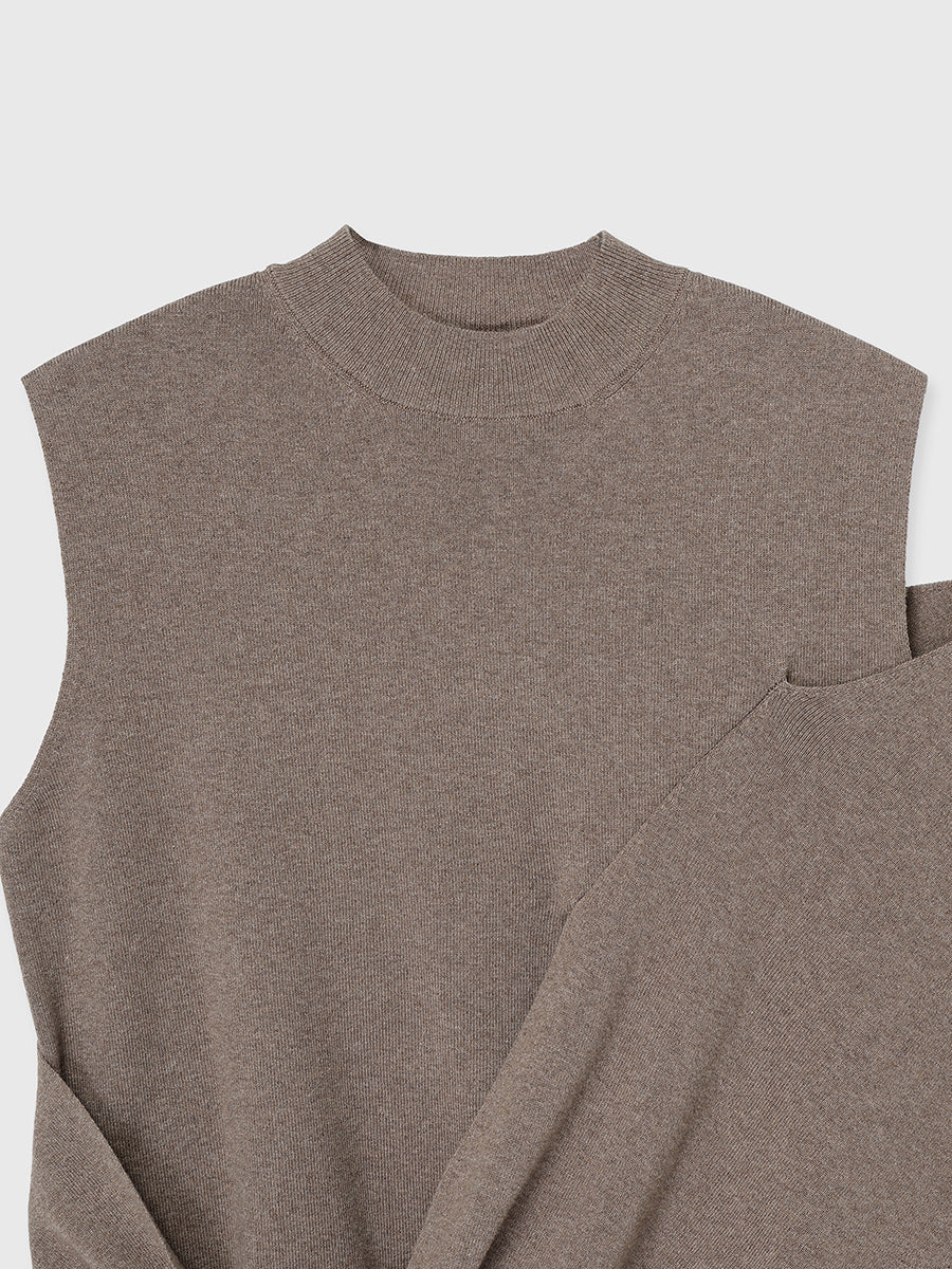 アシメニュアンスニットトップス