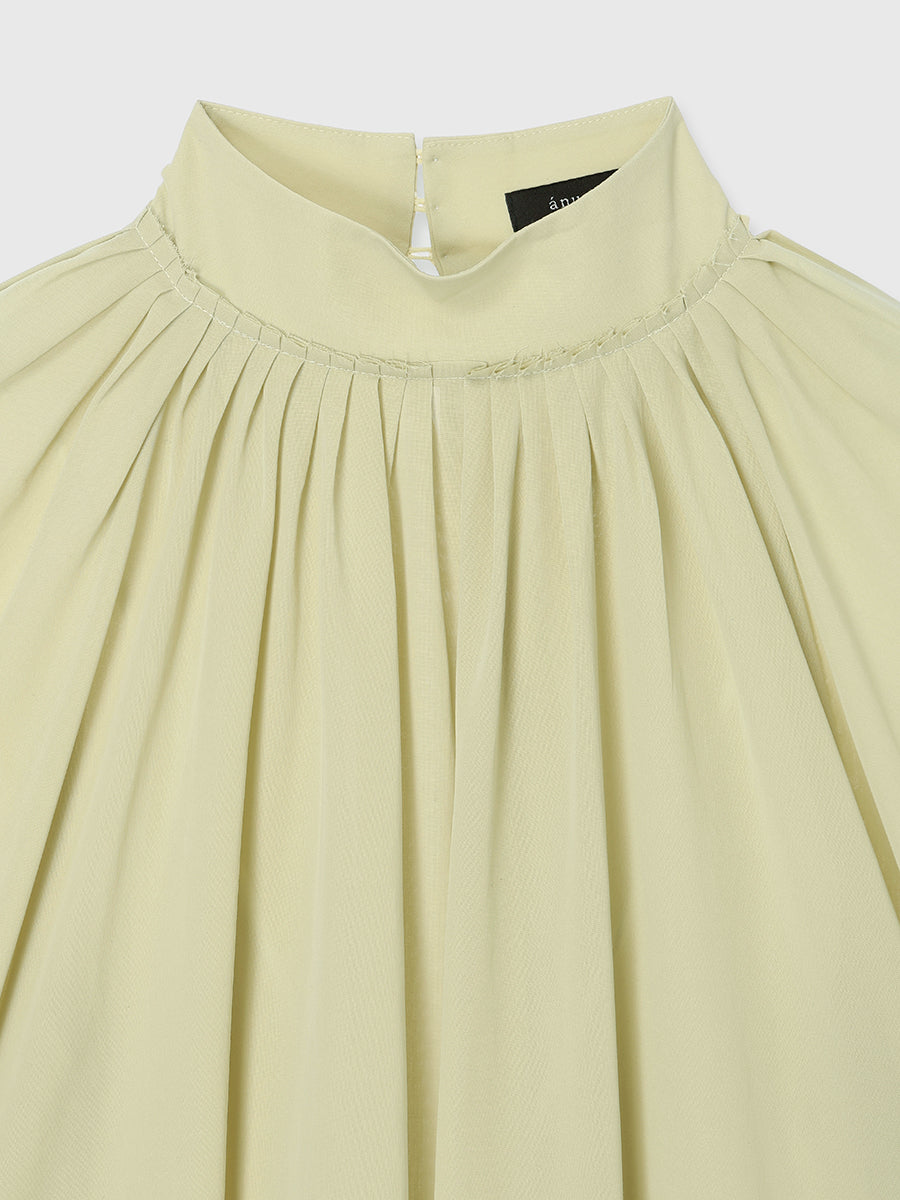 キュプラコットンボリュームブラウス