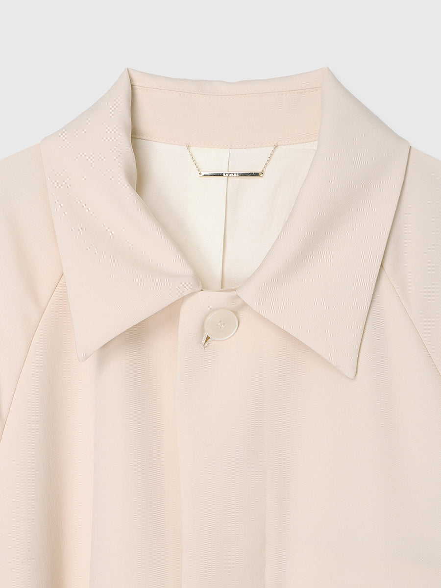 ウールステンカラーロングコート