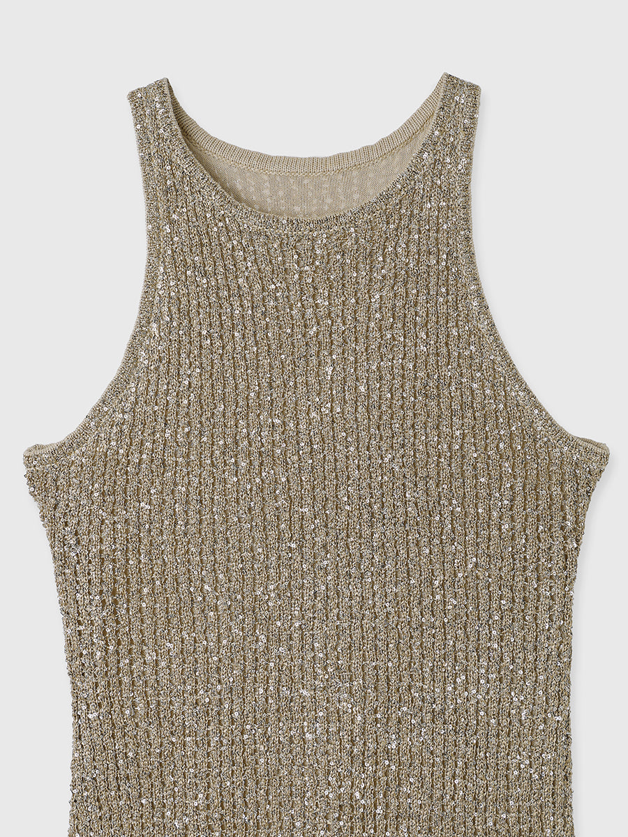 スパンコールアメスリニットタンク