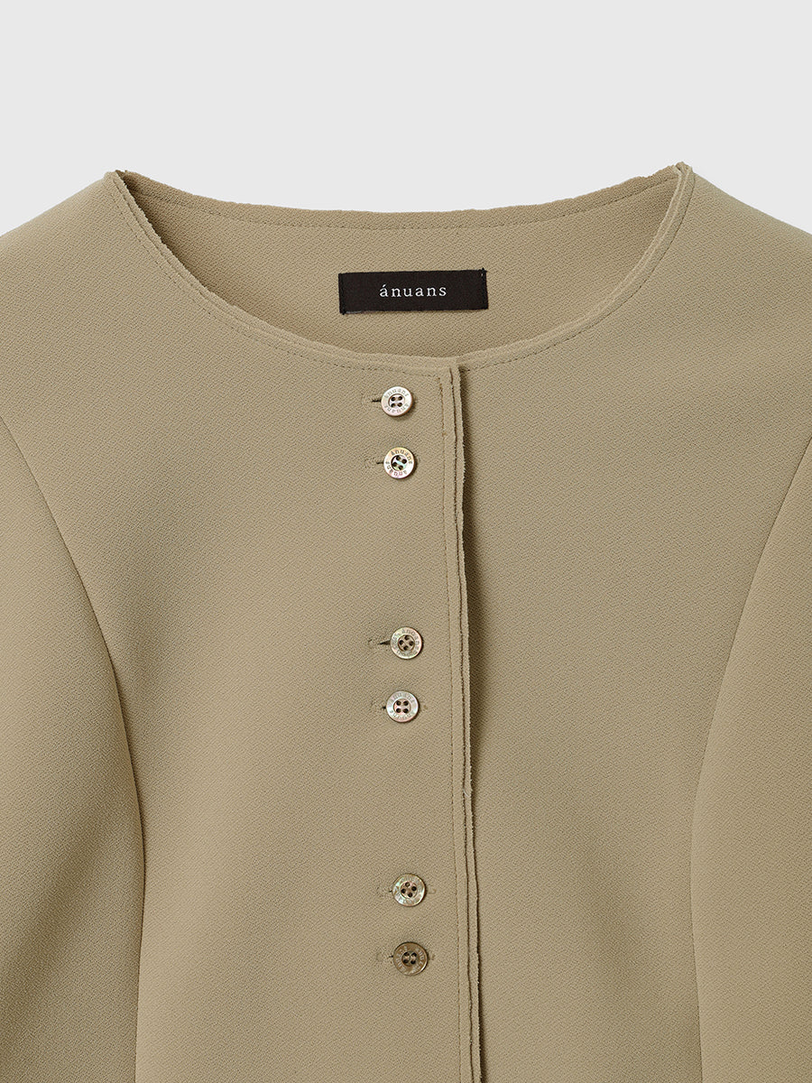 カットジョーゼットショートカーディガン