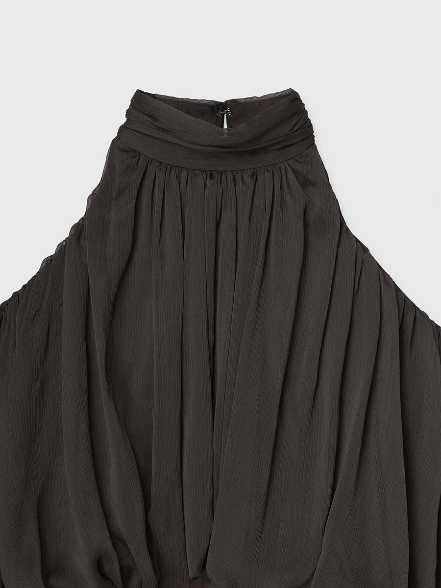 シフォンボリュームブラウス