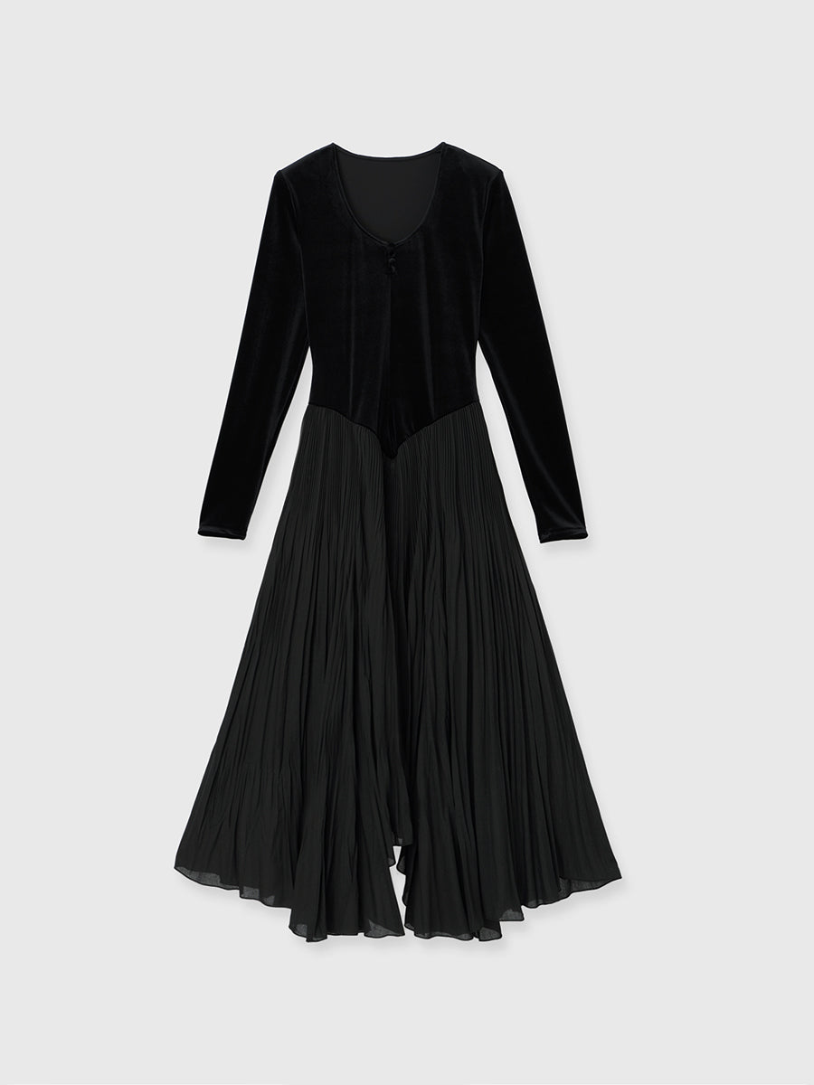 ベロアシフォンドッキングワンピース