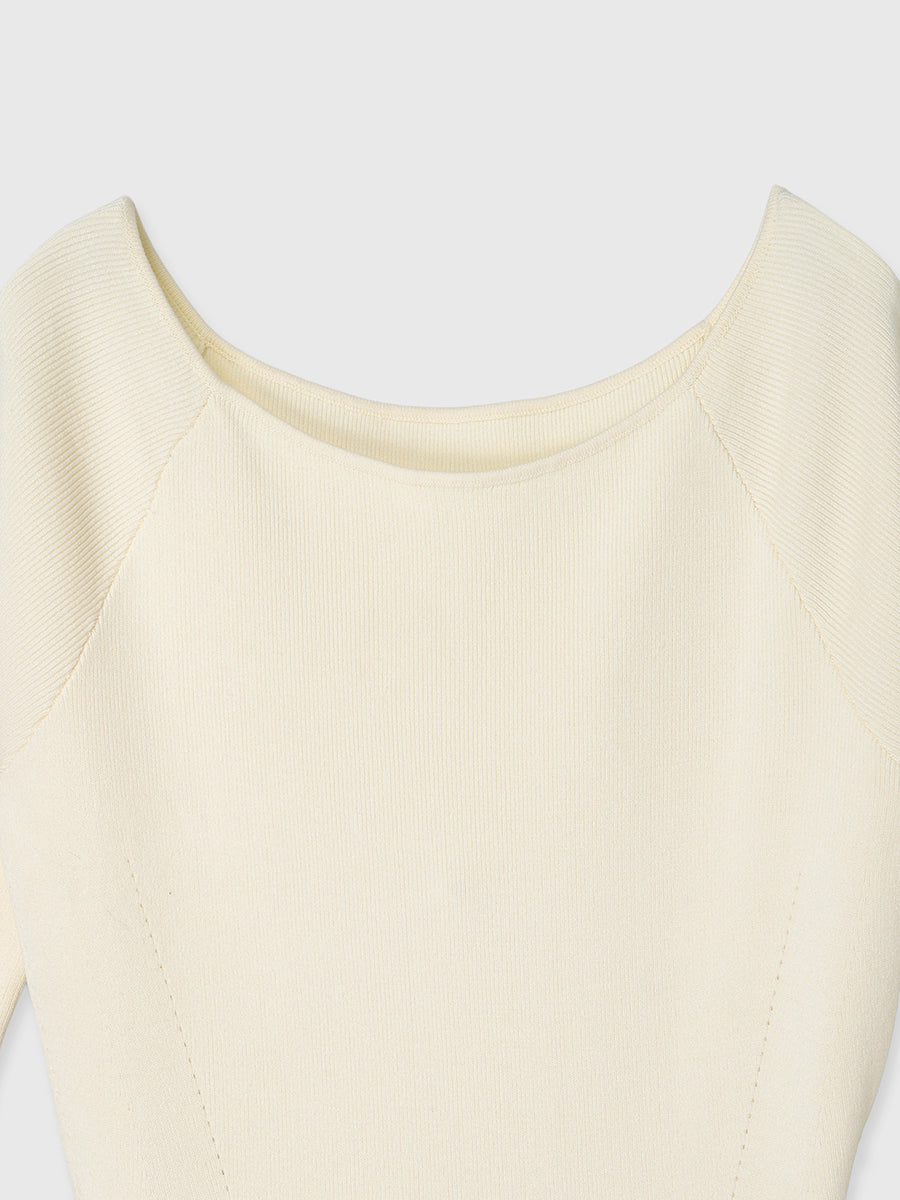 モヘアプリーツニットワンピース