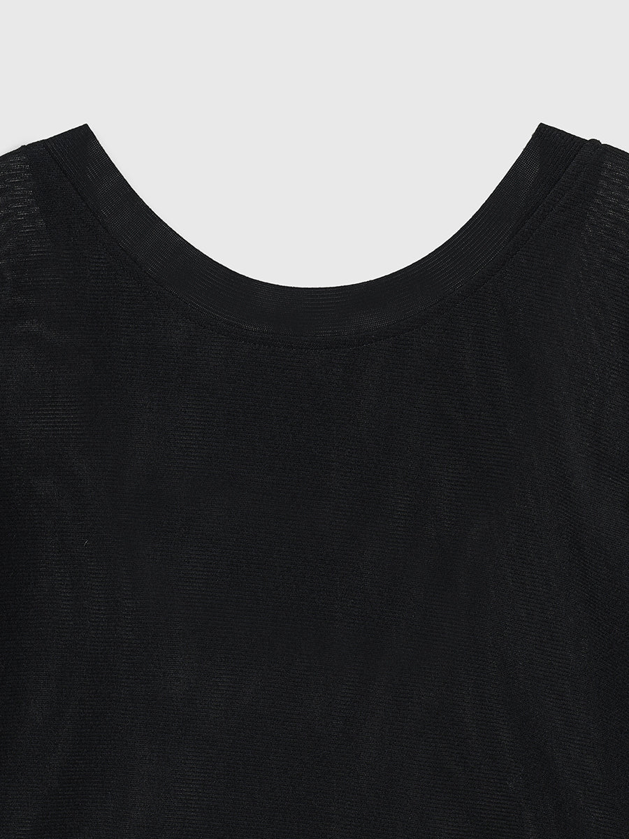 バックオープンシアーカットトップス