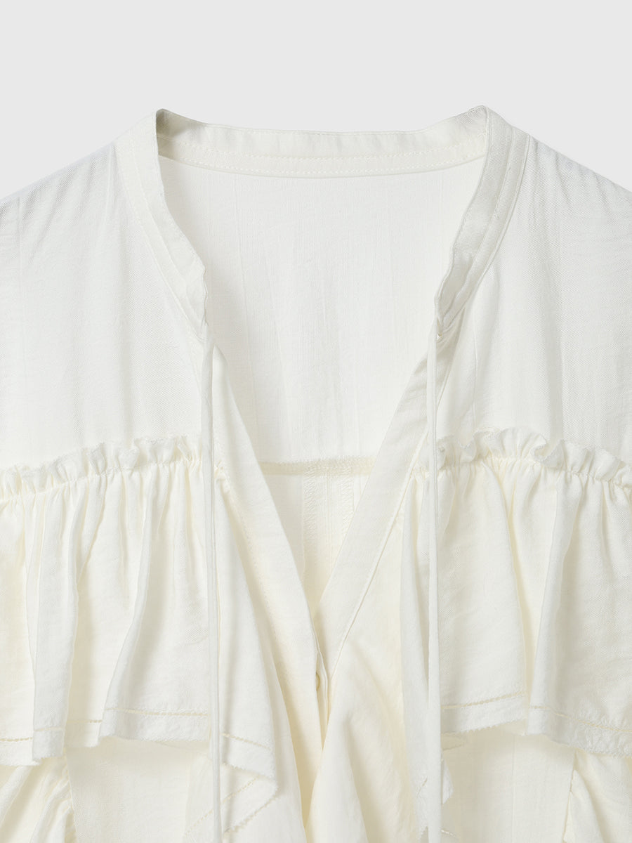 リンクルラッフルブラウス