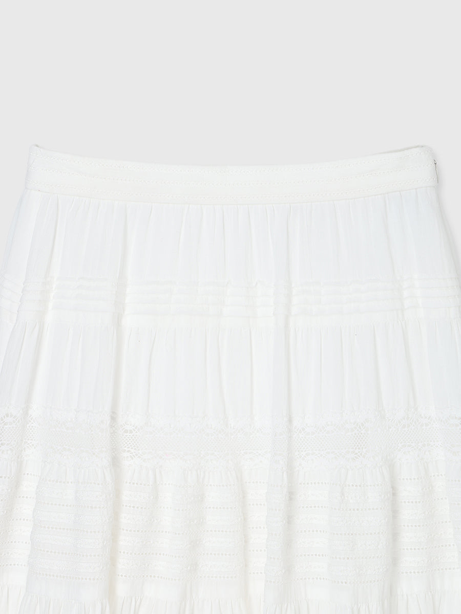 レースパネルティアードスカート