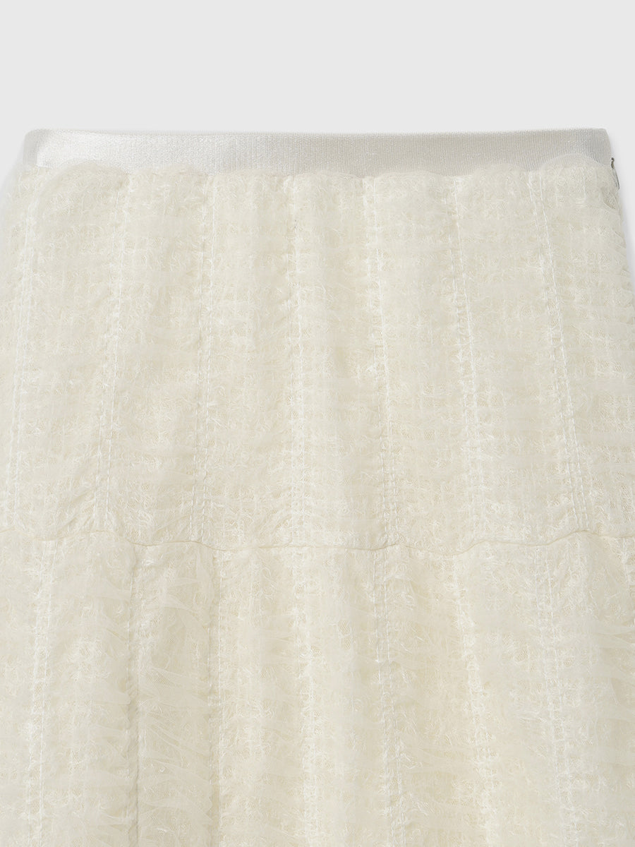 刺绣透视薄纱裙