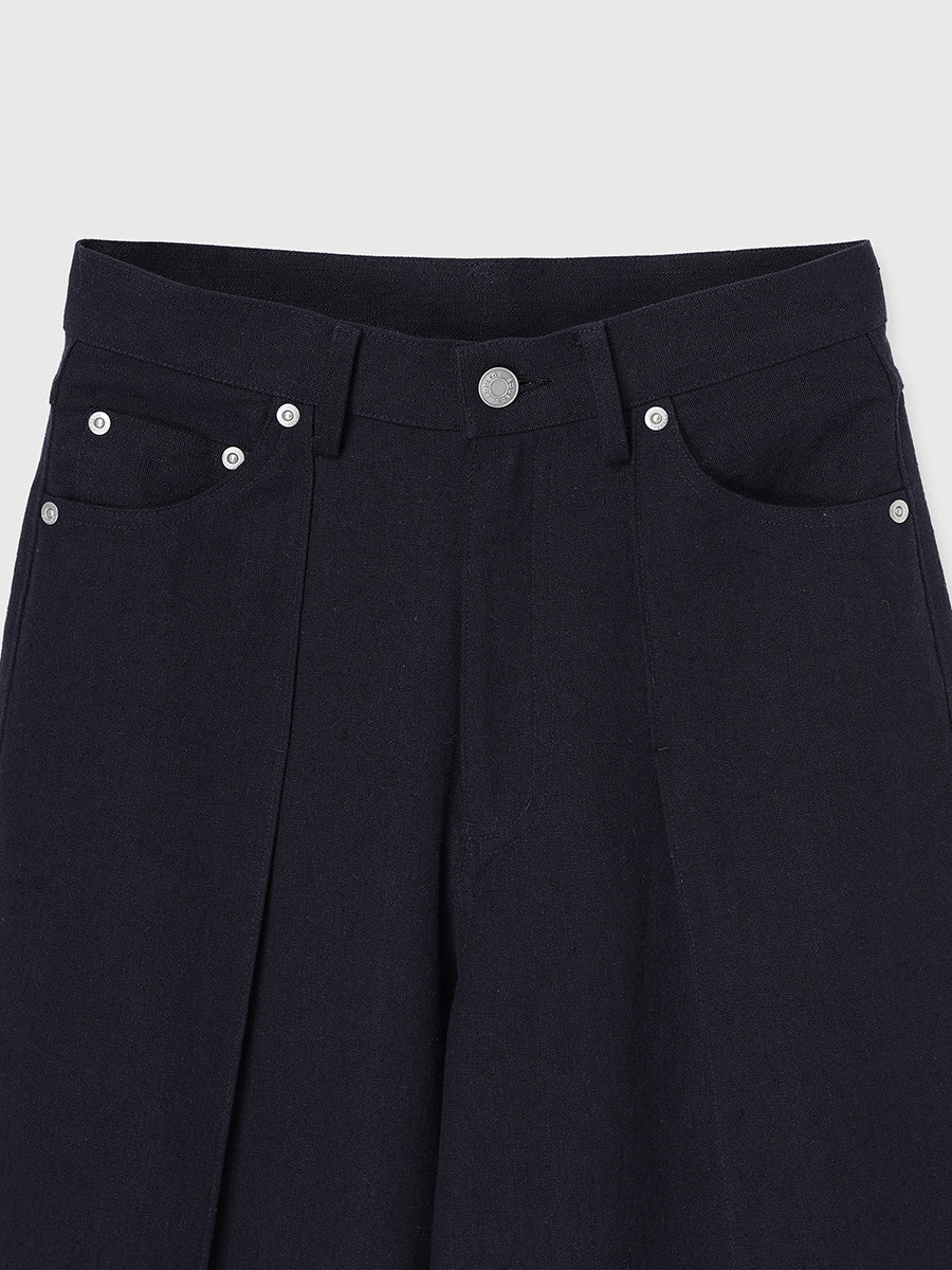 ハイウエストリネンワイドパンツ