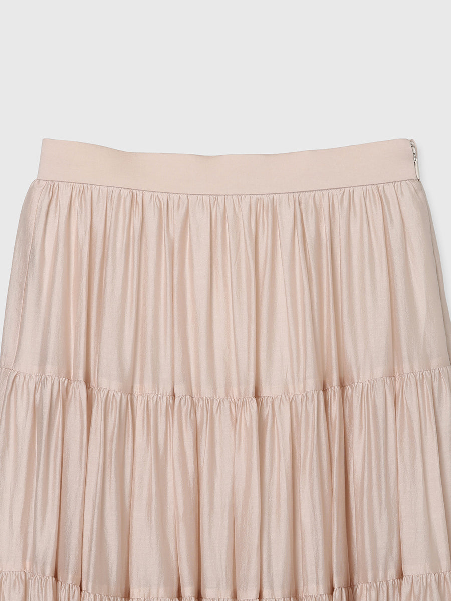 テンセルリッチオーガンティアードスカート