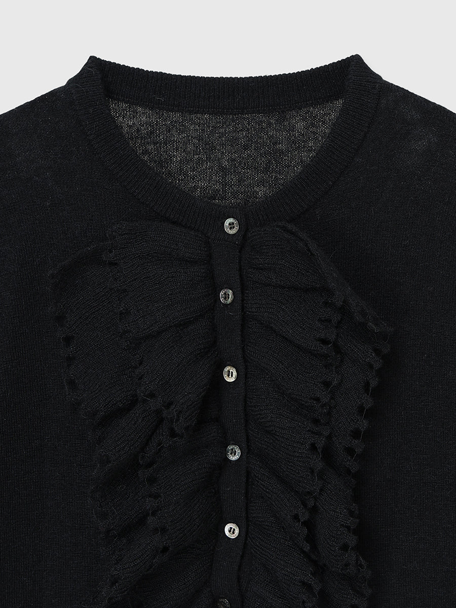 カスケードフリルニットトップス