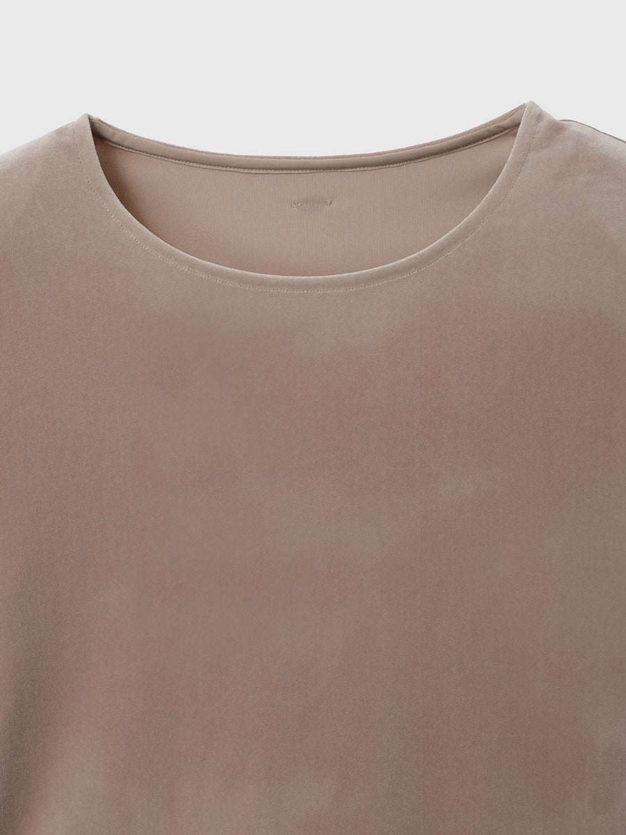 ベロアクロップドカットトップス