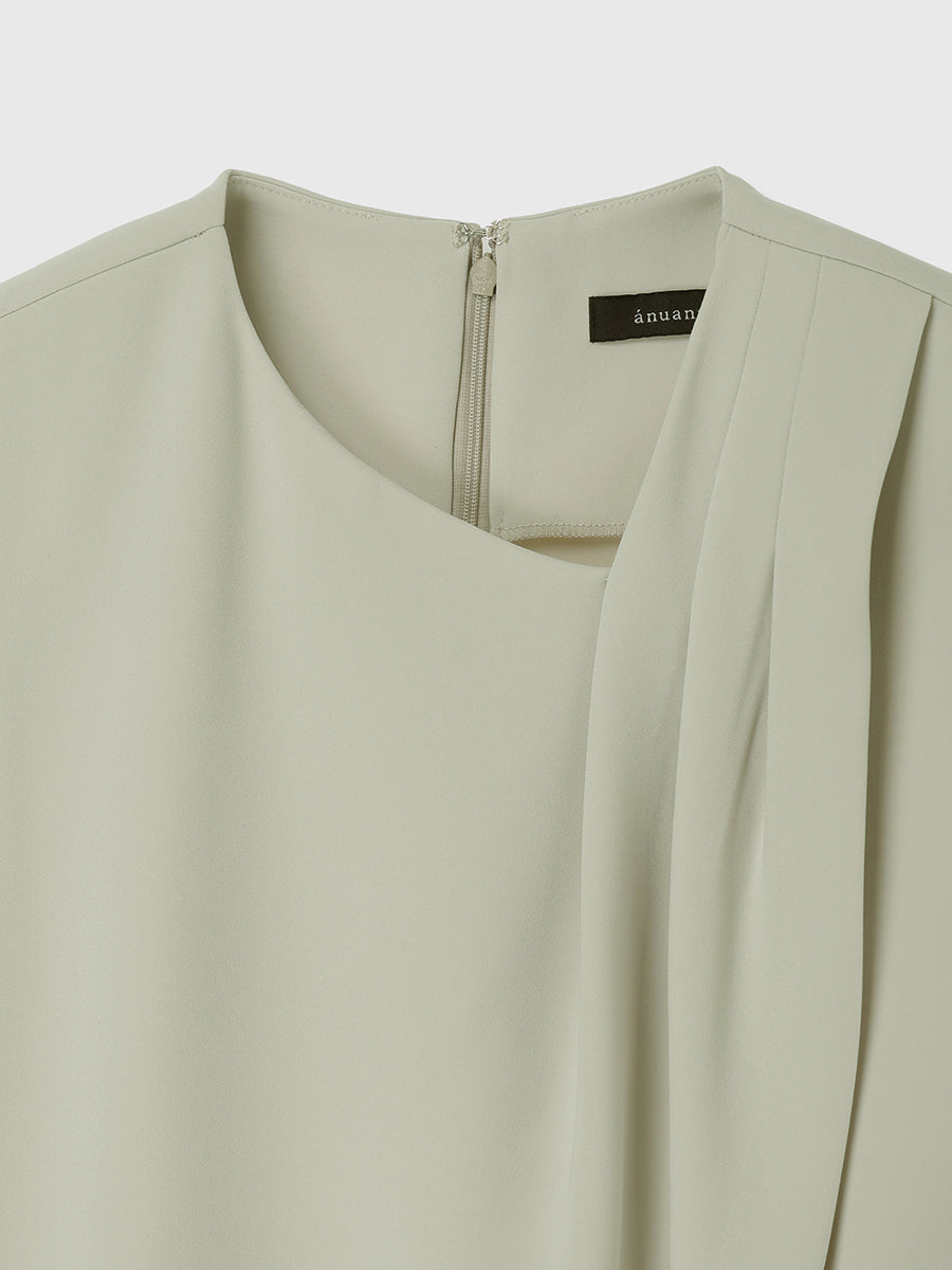 ダブルサテンアシンメトリーブラウス