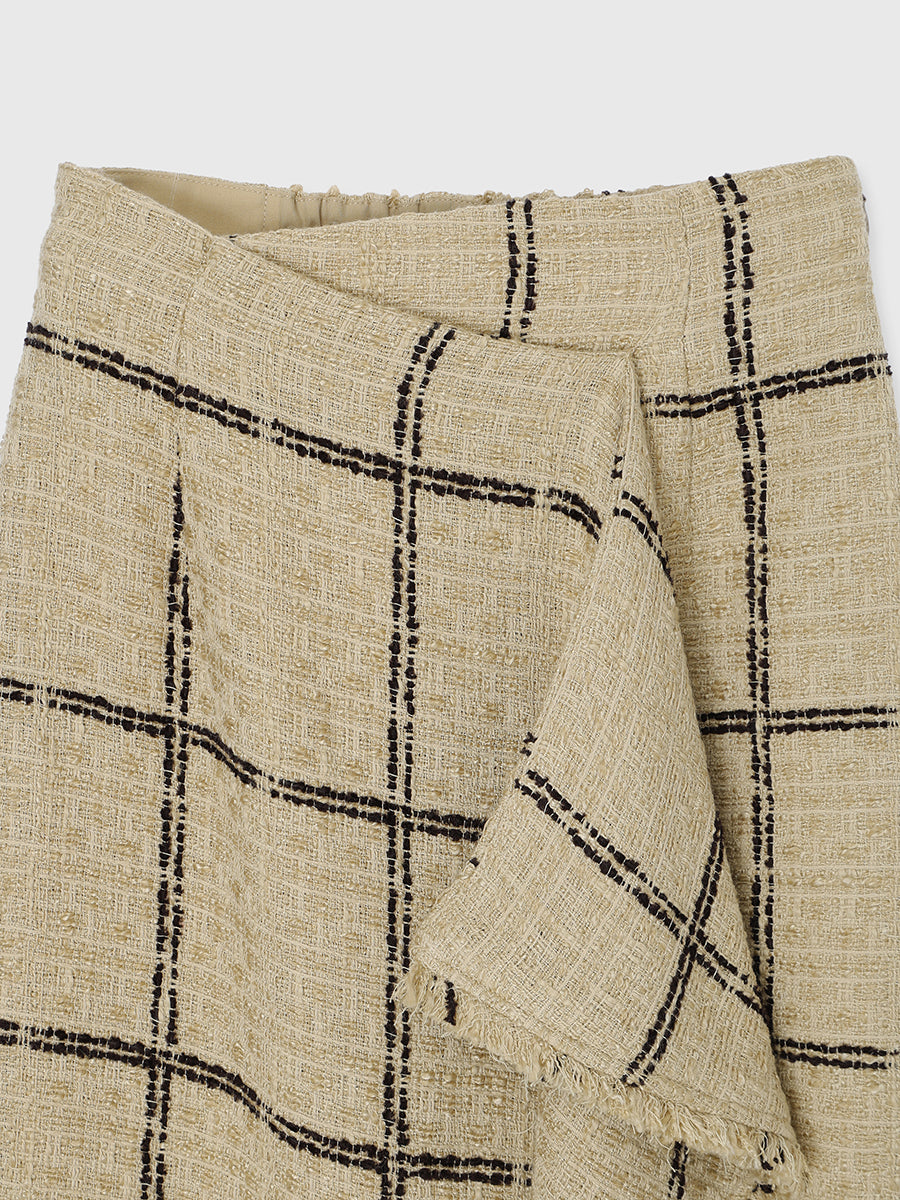 ツイードラップスカート