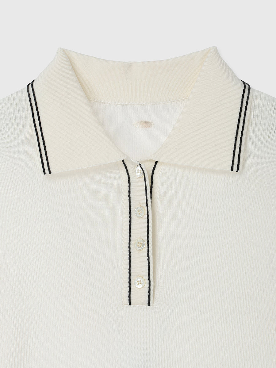 テンセルポロニットトップス