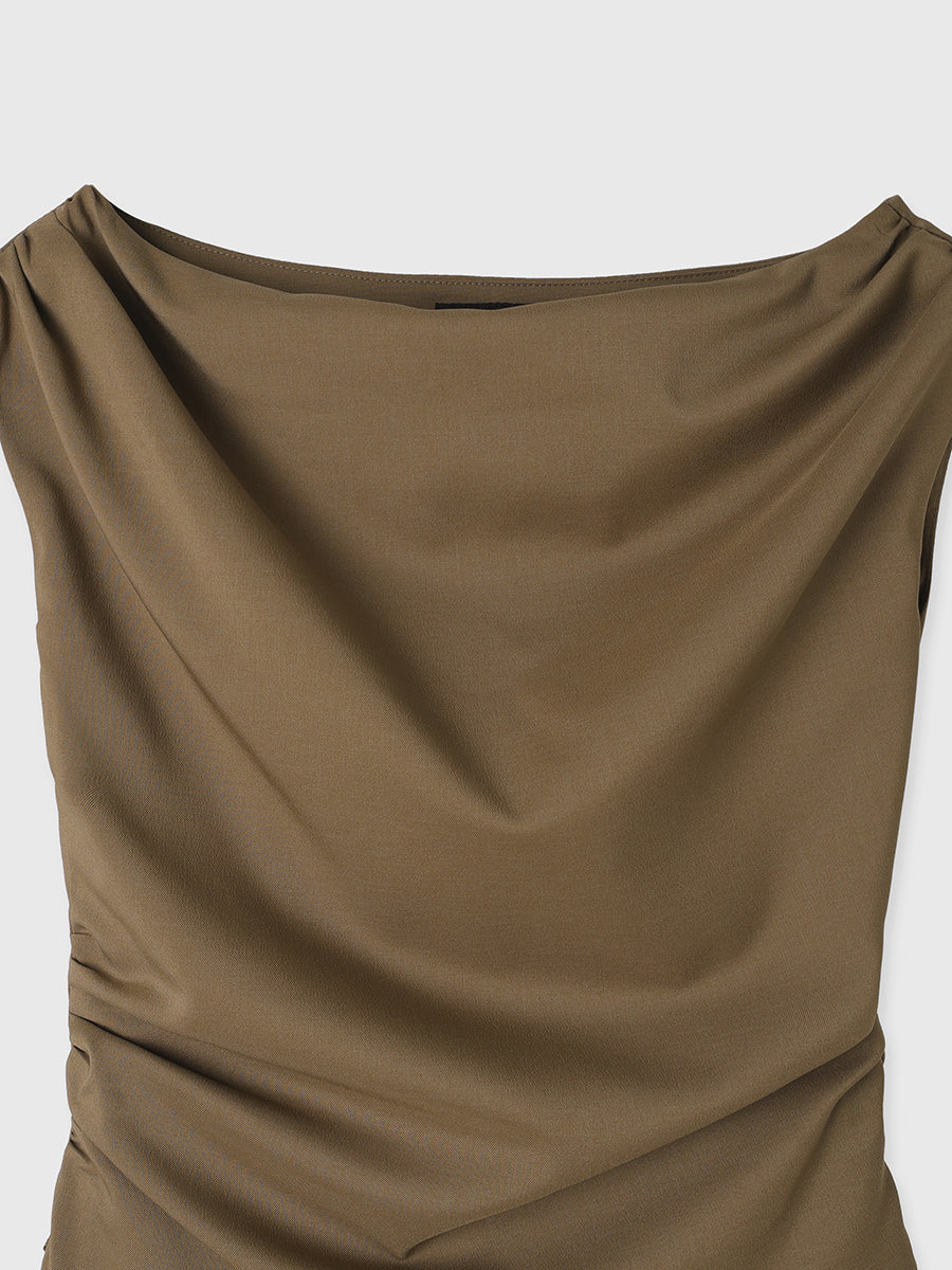 アシメドレープオールインワン