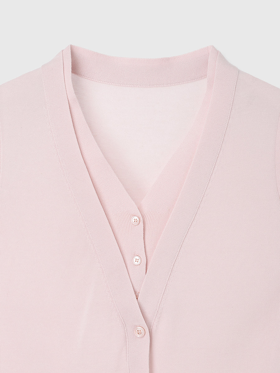 レイヤードニットプルオーバー