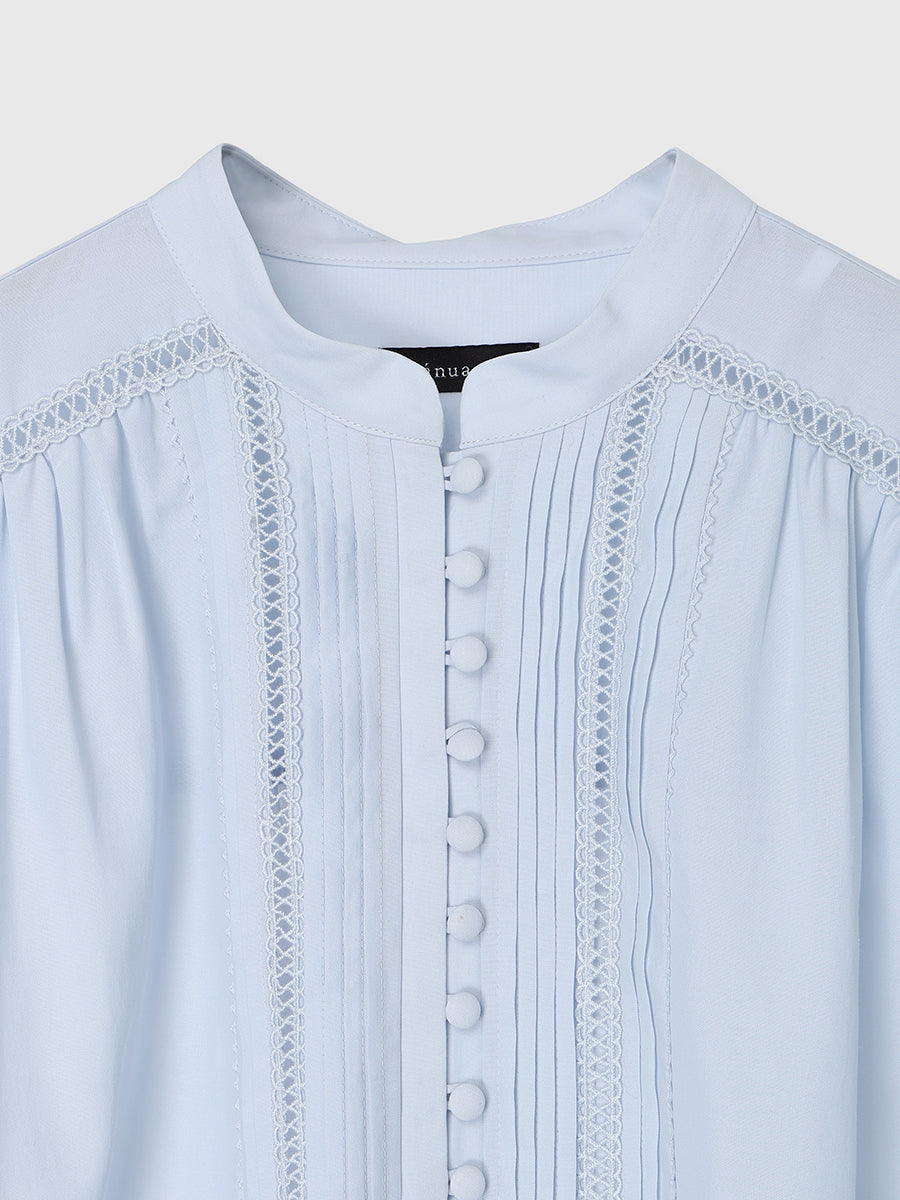 ピンタックギャザーボリュームブラウス