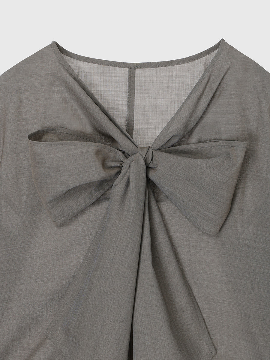 フロントリボンブラウス