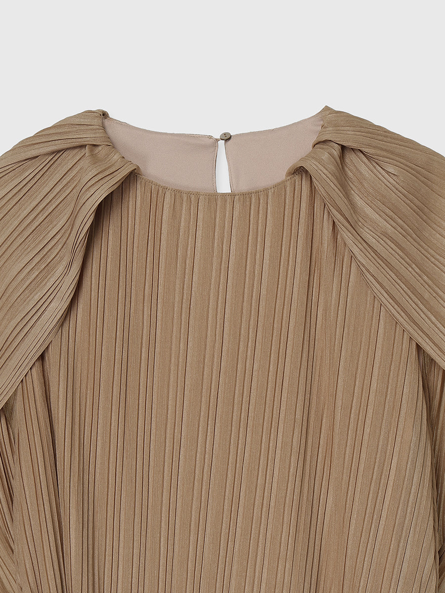 ランダムプリーツケープワンピース