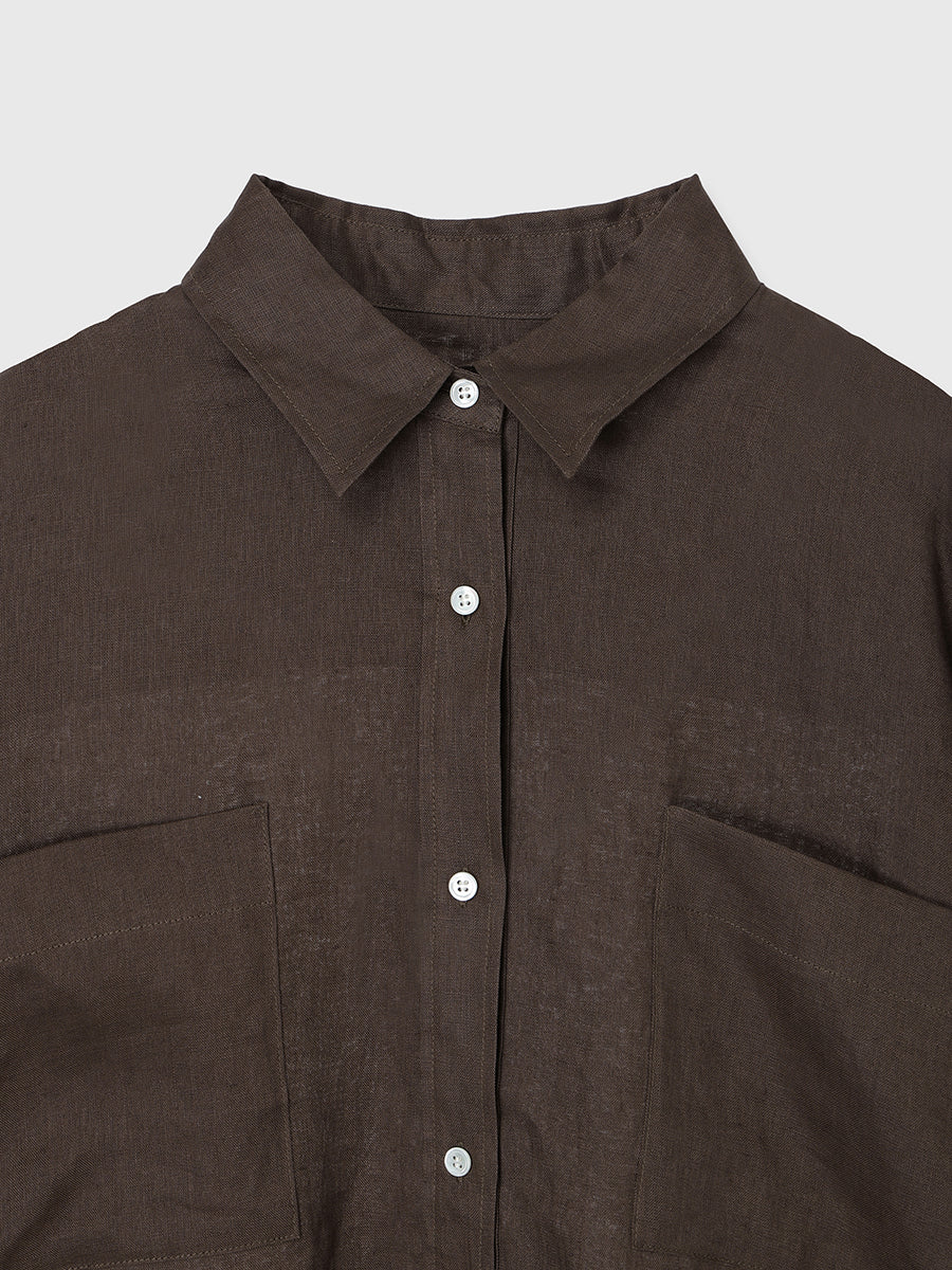 シンプルリネンシャツ